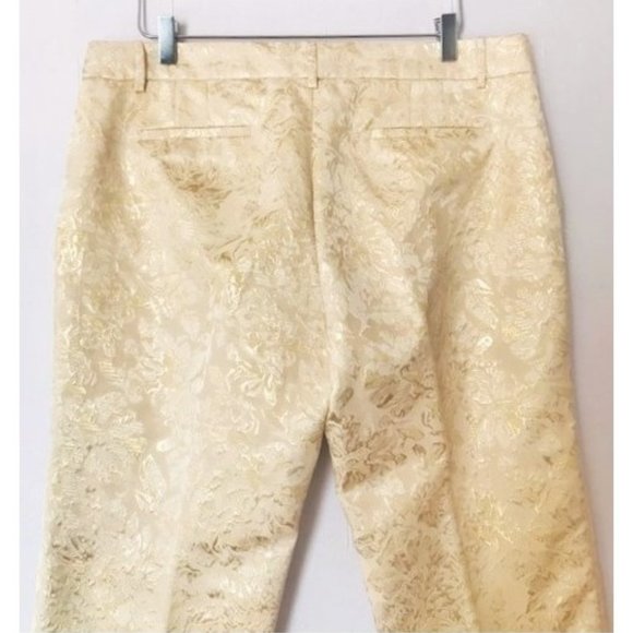 J. CREW CREAM GOLD BROCADE SKIMMER PANTS 14 NWT - Picture 9 of 10